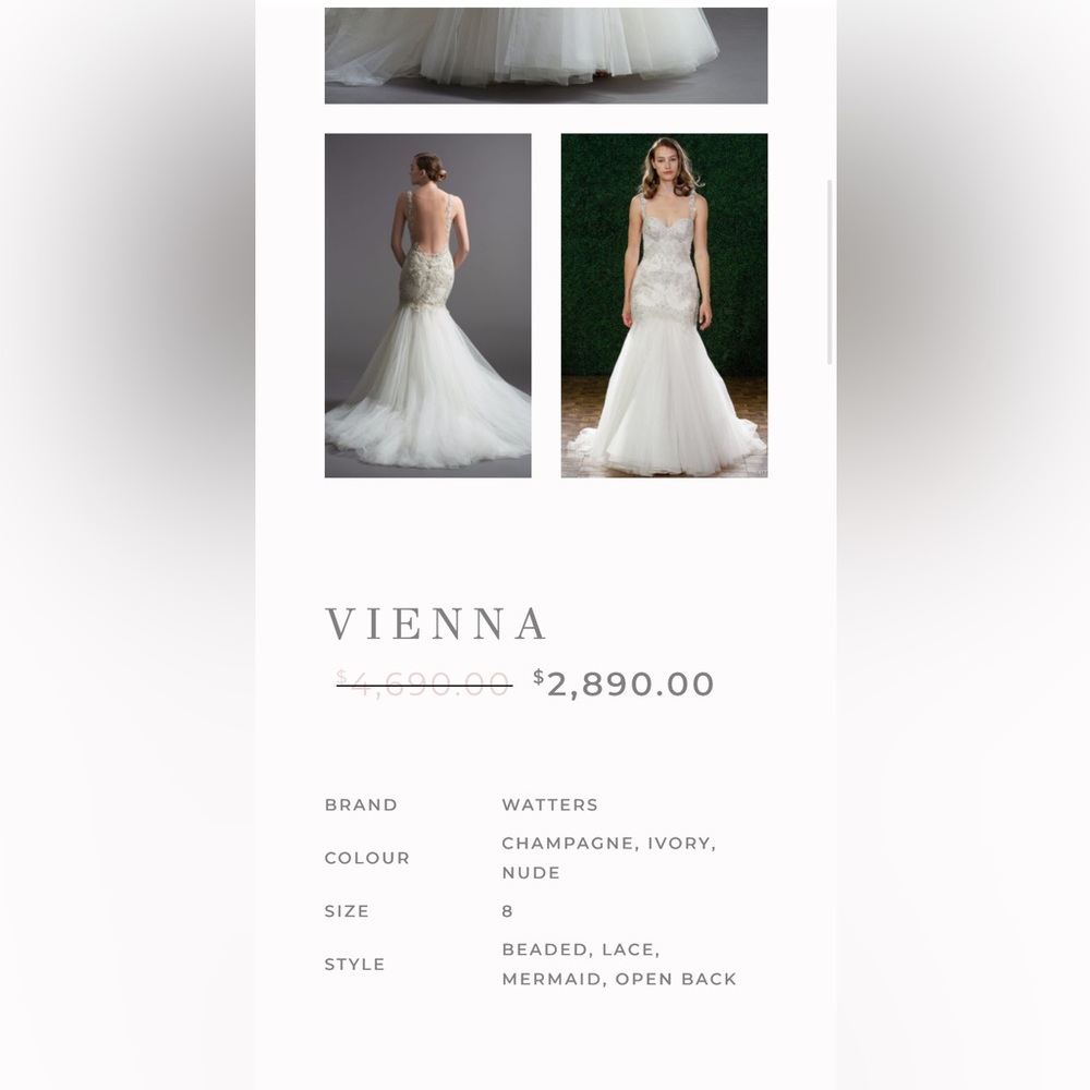 Watters Vienna Bride beautifully dress, size 8 - Picture 5 of 16